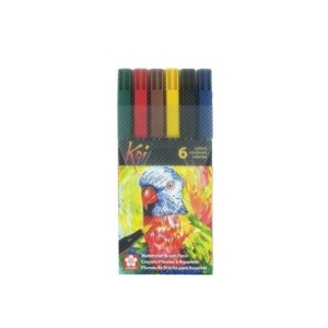 KOI Coloring Brush Pens – 6 Color Set | Water Brush Markers for Art