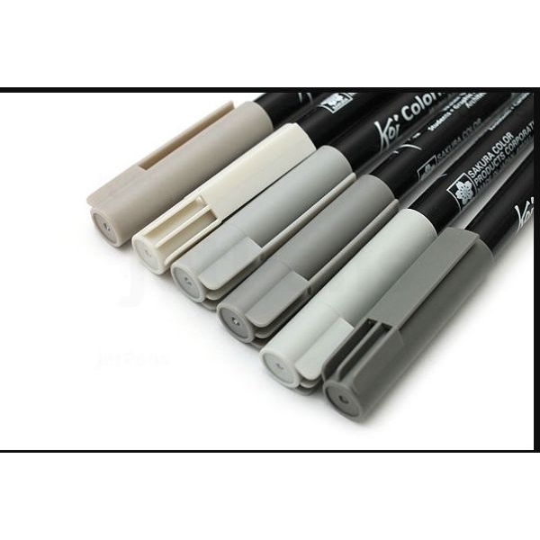 KOI Coloring Brush Pens – 6 Gray Tone Set | Professional Shading & Sketch Brush Markers - Image 3