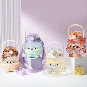 KOJA 1000ML Big Belly Cup Cute Bear Water Bottle Kids Sports Kettle