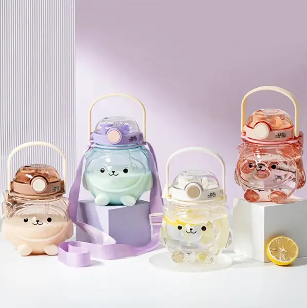 KOJA 1000ML Big Belly Cup Cute Bear Water Bottle Kids Sports Kettle