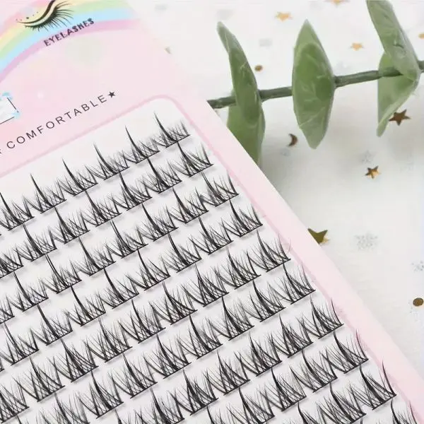 KOJA 120pcs Cluster Lashes, Cat Eye Type Segmented Grafting Falser Eyelashes Natural Slim, Lightweight And No Burden - Image 2