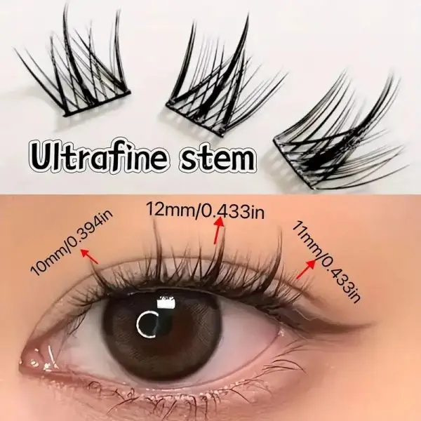 KOJA 120pcs Cluster Lashes, Cat Eye Type Segmented Grafting Falser Eyelashes Natural Slim, Lightweight And No Burden - Image 3