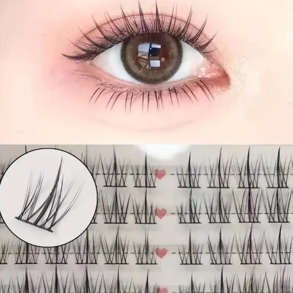 KOJA 120pcs Cluster Lashes, Cat Eye Type Segmented Grafting Falser Eyelashes Natural Slim, Lightweight And No Burden - Image 4