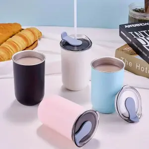 KOJA 1pc 300ml/10oz Cute Stainless Steel Insulated Mug, Coffee Mug, Water Mug