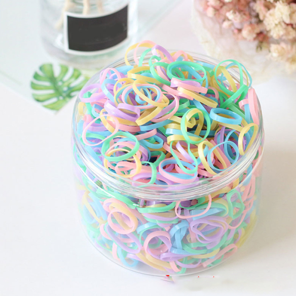 KOJA 500 PCS Rubber Band Thin Elastic Rubber Band Hair Ties Ponytail Holder Medium For Women Light Multicolor - Image 2