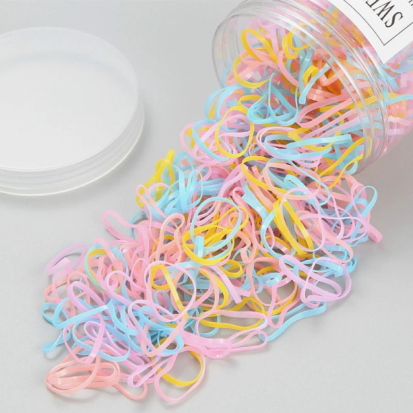 KOJA 500 PCS Rubber Band Thin Elastic Rubber Band Hair Ties Ponytail Holder Medium For Women Light Multicolor - Image 4