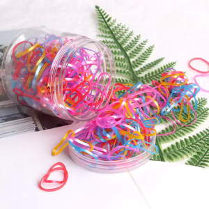 KOJA 500 PCS Rubber Band Thin Elastic Rubber Band Hair Ties Ponytail Holder Medium For Women Light Multicolor