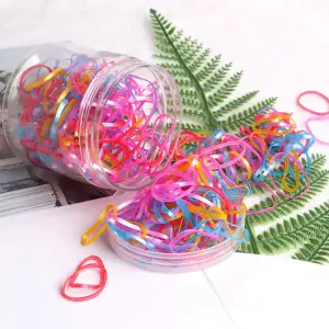 KOJA 500 PCS Rubber Band Thin Elastic Rubber Band Hair Ties Ponytail Holder Medium For Women Light Multicolor