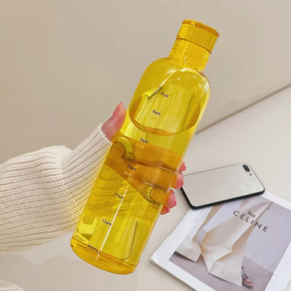KOJA 550ml Water Bottle with Time Marker Reusable Glass Bottle - Image 5