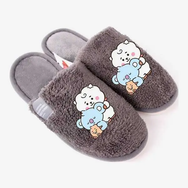 KOJA BTS Baby Series Slippers Cute BT21 Autumn and Winter Lamb Wool Cotton Slippers - Image 2