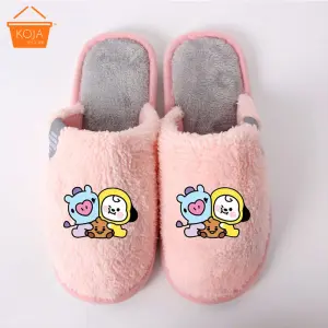 KOJA BTS Baby Series Slippers Cute BT21 Autumn and Winter Lamb Wool Cotton Slippers