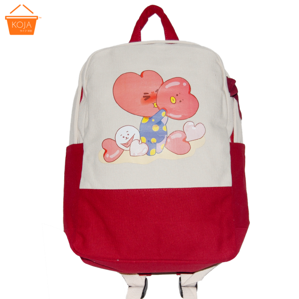 KOJA BTS Bangtan Boys BT21 Backpack School Bag Unisex Cosplay Prop - Red TATA - Image 2