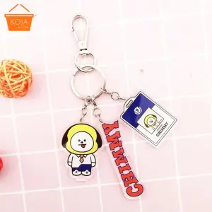 KOJA BTS Cartoon Key Chain Key Ring Kpop Bangtan Boys Character Key Ring Gift Cute Handbag Accessories CHIMMY
