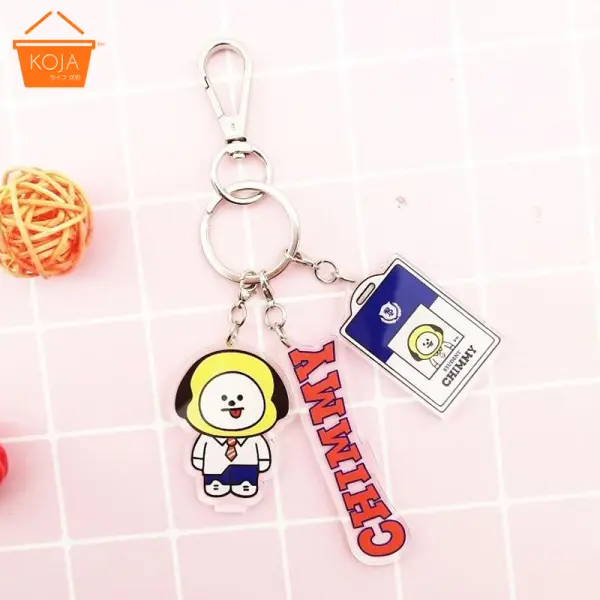 KOJA BTS Cartoon Key Chain Key Ring Kpop Bangtan Boys Character Key Ring Gift Cute Handbag Accessories CHIMMY