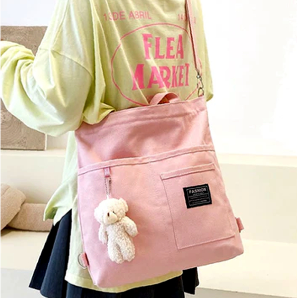 KOJA Cartoon Graphic Front Pocket shopper Bag - Image 2