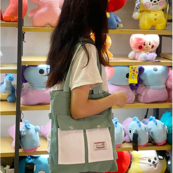 KOJA Cartoon Graphic Front Pocket shopper Bag - Image 4