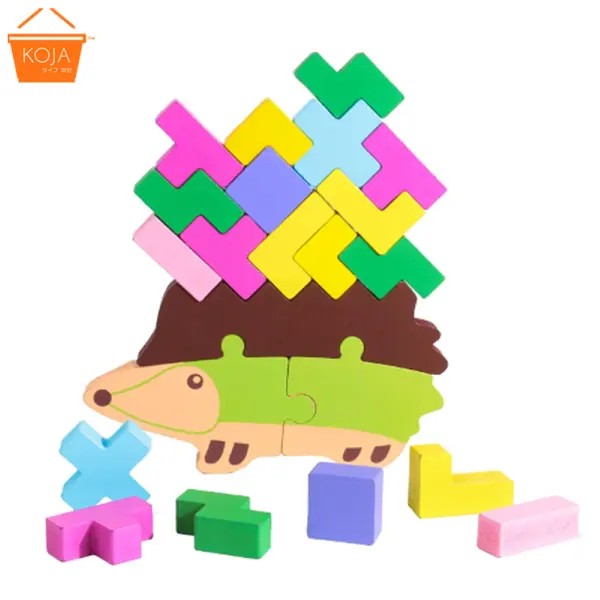 KOJA Children Tetris Jenga Toys Rainbow Blocks Stacking Balance Games Montessori Educational Wooden Puzzle - Image 4
