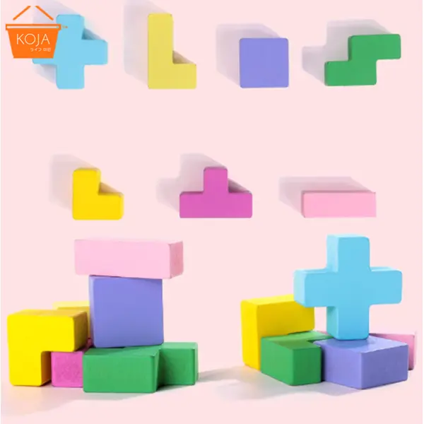 KOJA Children Tetris Jenga Toys Rainbow Blocks Stacking Balance Games Montessori Educational Wooden Puzzle - Image 5