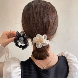 KOJA Crystal Flower Hair Tie Hair Rope Hair Accessories