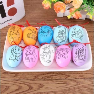 KOJA Easter Eggs Surprise Toys to Paint and Decorating Hanging Easter Eggs with Rope Crafts