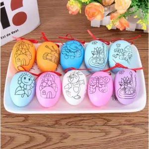 KOJA Easter Eggs Surprise Toys to Paint and Decorating Hanging Easter Eggs with Rope Crafts