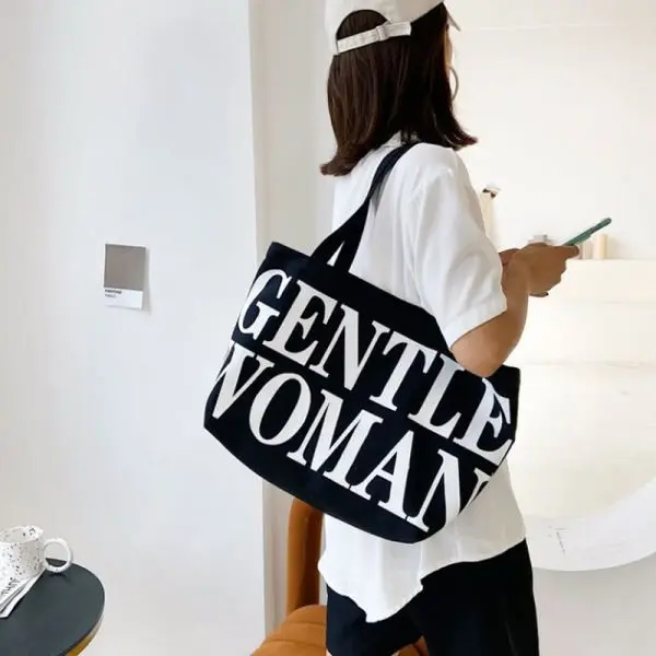KOJA Gentle Canvas Tote Bag for School Office Travel - Image 4