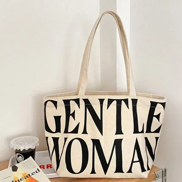 KOJA Gentle Canvas Tote Bag for School Office Travel