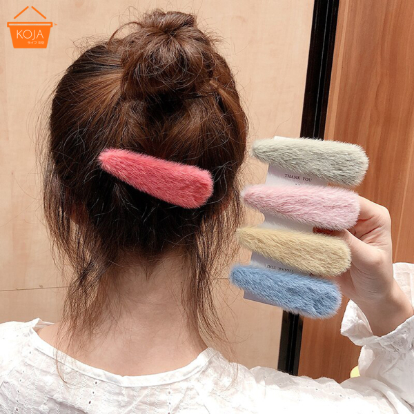 KOJA Hair Clips 5pcs Fluffy Cute Hair Clips for Women Toddler Kids Elegant Snap Hair Clips - Image 2