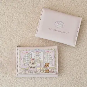 KOJA Kawaii Bunny Pattern Short Wallet, Clutch Trifold Coin Purse, Trendy Credit Card Case