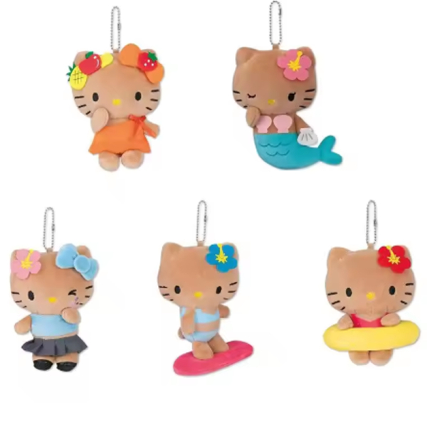 KOJA Kawaii Sanrio Hello Kitty Cartoon Creative Kt Mermaid Surfboard Plush Toys Backpack Pendant Accessories Keychain Birthday Gifts - Image 2