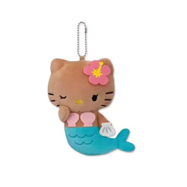 KOJA Kawaii Sanrio Hello Kitty Cartoon Creative Kt Mermaid Surfboard Plush Toys Backpack Pendant Accessories Keychain Birthday Gifts - Image 4