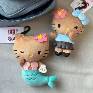 KOJA Kawaii Sanrio Hello Kitty Cartoon Creative Kt Mermaid Surfboard Plush Toys Backpack Pendant Accessories Keychain Birthday Gifts