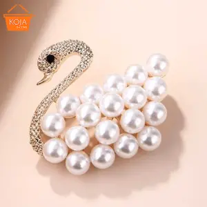 KOJA Korean Stylish Floral Shape Jewellery Golden Plated Brooches