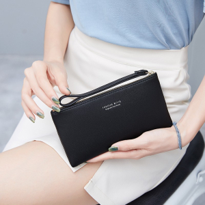 KOJA Korean Women's Leather Wallet Clutch with Wristlet Strap