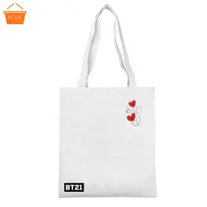 KOJA KPOP BTS Should Bag Canvas bag Cute Cartoon Printing Korean Tote bag