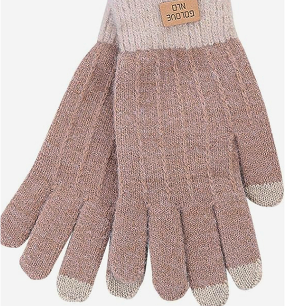 KOJA Lace Gloves Unisex Fingerless Outdoor Thick Knitting Windproof Screen Glove Wool Plus Velvet - Image 4