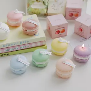 KOJA Macaron Shaped Pastel Color Decorative Aromatherapy Scented Candles