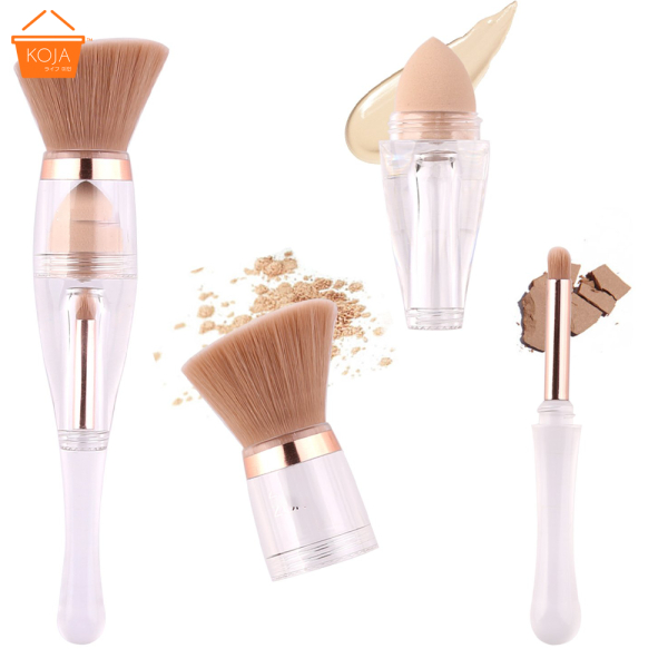 KOJA Makeup Brush 3 in 1 Contour Brush Foundation Puff Lip Brush Multi-function Portable Concealer Brush - Image 3