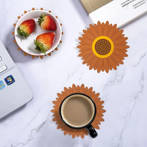 KOJA Medium Style Heat Resistant Creative Petal Shape Tea Coaster Cup Milk Mug Coffee Cup Coaster Mat Place Mat - Image 3