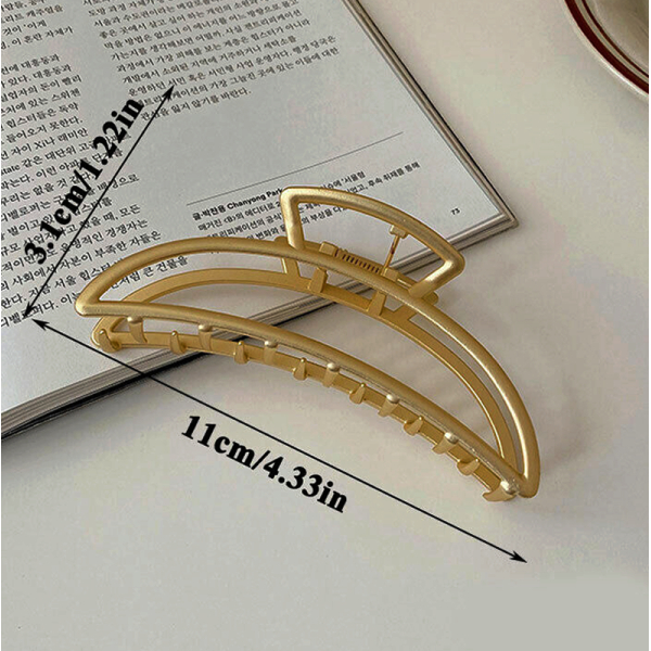 KOJA New Women's Fashion Metal Gold Crab Claw Clip Geometric Hollow Hair Clip Shark Clip Back Head Hair Ornament - Image 2
