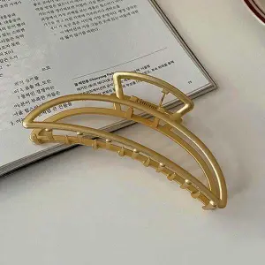 KOJA New Women's Fashion Metal Gold Crab Claw Clip Geometric Hollow Hair Clip Shark Clip Back Head Hair Ornament