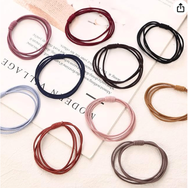 KOJA Ponytail Holders Hair Accessories 10Pcs 4 In 1 Elastic Rubber Band Hair Ring Durable Basic Hair Rope Tie Head Rope Hair Accessories - Image 2