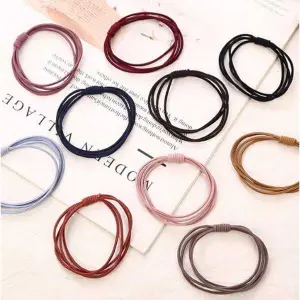 KOJA Ponytail Holders Hair Accessories 10Pcs 4 In 1 Elastic Rubber Band Hair Ring Durable Basic Hair Rope Tie Head Rope Hair Accessories