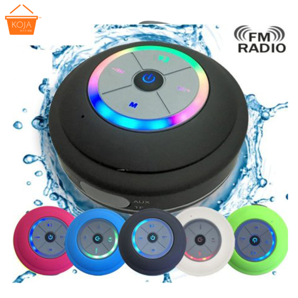 KOJA Q9 Wireless Portable Shower Subwoofer Speaker with LED Light Waterproof Hands-Free Call Music Suction Microphone (Blue) - Image 2