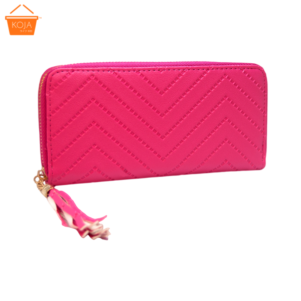 KOJA Tassel Women Long Wallet With Zipper Phone Pocket Clutch Purse and Card Holder - Image 2