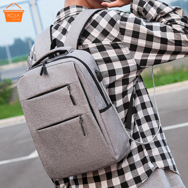 KOJA Unisex Anti-Theft Laptop Backpack USB Charging Port Business Travel School Bag - Image 2