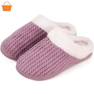 KOJA Unisex Indoor Slippers Memory Foam Slippers Comfortable Warm Non Slip Indoor Outdoor Home Slippers Size:42-43