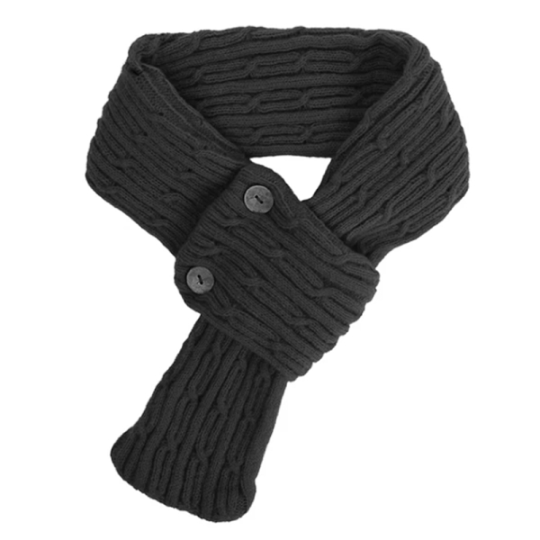 KOJA Warm Unisex Cable Knit Wrap Button Scarf - Image 2