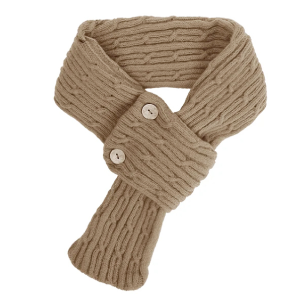 KOJA Warm Unisex Cable Knit Wrap Button Scarf - Image 3