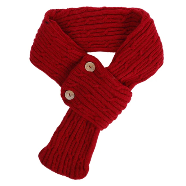 KOJA Warm Unisex Cable Knit Wrap Button Scarf - Image 4
